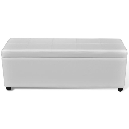 Long Storage Bench Wood White - Image 4