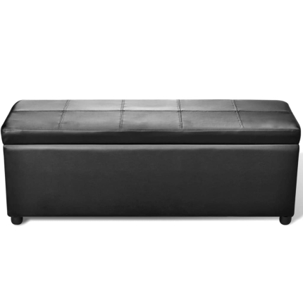Long Storage Bench Wood Black - Image 3