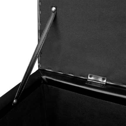 Long Storage Bench Wood Black - Image 5