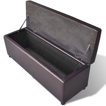 Long Storage Bench Wood Brown - Image 3