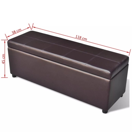 Long Storage Bench Wood Brown - Image 6