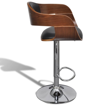 Bar Stool Bent Wood and Faux Leather - Image 5