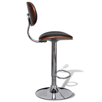 Bar Stools 2 pcs Bent Wood and Faux Leather - Image 4