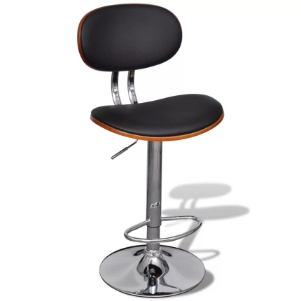 Bar Stools 2 pcs Bent Wood and Faux Leather - Image 6