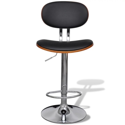 Bar Stools 2 pcs Bent Wood and Faux Leather - Image 7