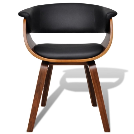 Dining Chair Bent Wood and Faux Leather - Image 2