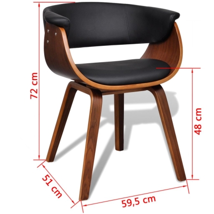 Dining Chair Bent Wood and Faux Leather - Image 6