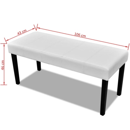 White High Quality Artificial Leather Bench - Image 5