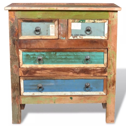 Reclaimed Cabinet Solid Wood with 4 Drawers - Image 4