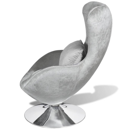 Armchair with Egg Shape Silver - Image 3