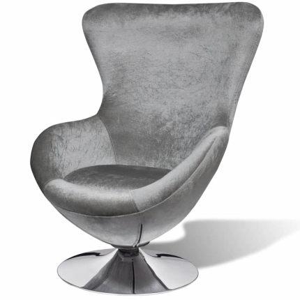 Armchair with Egg Shape Silver - Image 4