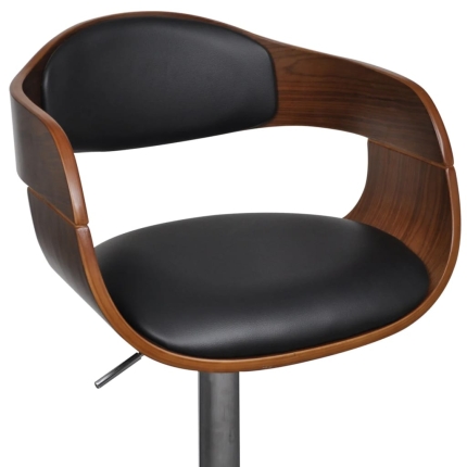 Bar Stools 2 pcs Bent Wood and Faux Leather - Image 4