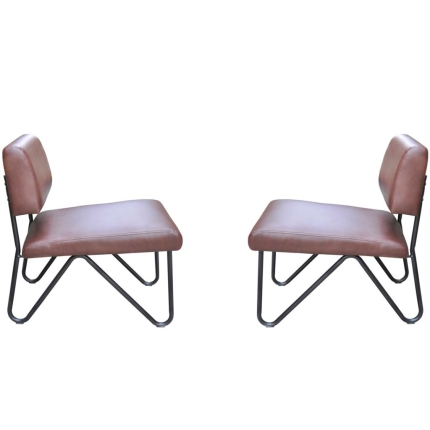 Dining Chairs 2 pcs Brown Faux Leather - Image 2