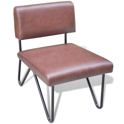 Dining Chairs 2 pcs Brown Faux Leather - Image 5