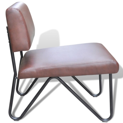 Dining Chairs 2 pcs Brown Faux Leather - Image 6