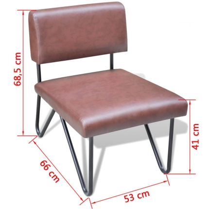 Dining Chairs 2 pcs Brown Faux Leather - Image 8