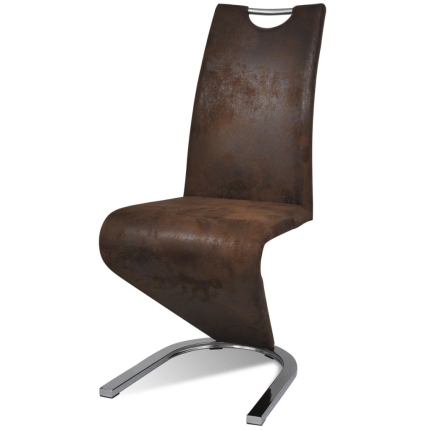 Dining Chairs 2 pcs Brown Faux Leather - Image 4