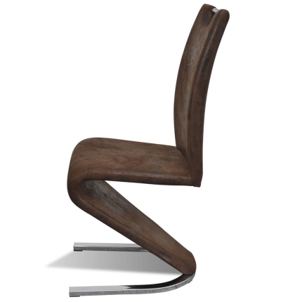 Dining Chairs 2 pcs Brown Faux Leather - Image 7