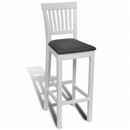 Bar Chairs 2 pcs White Fabric - Image 4