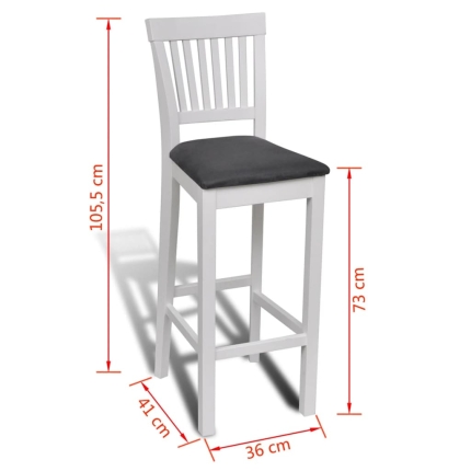 Bar Chairs 2 pcs White Fabric - Image 6