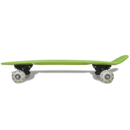 Green Retro Skateboard with LED Wheels - Image 4
