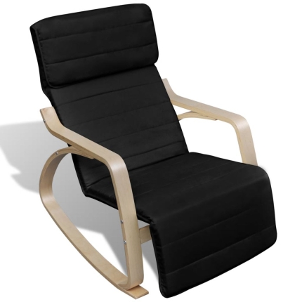 Rocking Chair Black Bentwood and Fabric - Image 4