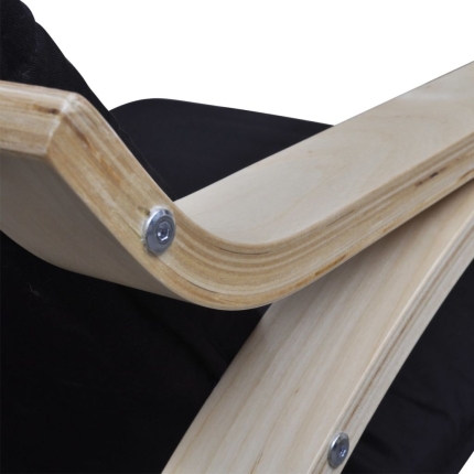 Rocking Chair Black Bentwood and Fabric - Image 7