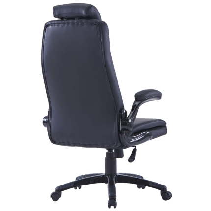 Black Artificial Leather Swivel Chair Adjustable - Image 2