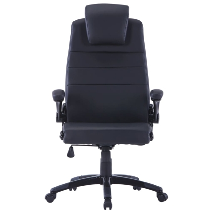 Black Artificial Leather Swivel Chair Adjustable - Image 3