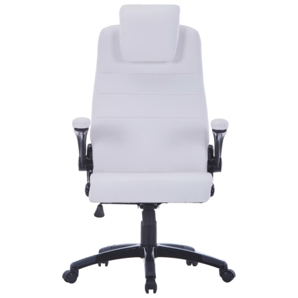 White Artificial Leather Swivel Chair Adjustable - Image 2