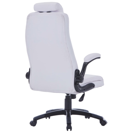 White Artificial Leather Swivel Chair Adjustable - Image 3