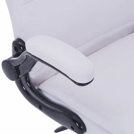 White Artificial Leather Swivel Chair Adjustable - Image 5
