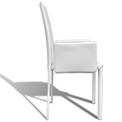 Dining Chairs 4 pcs White Faux Leather - Image 6