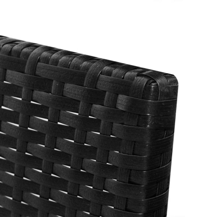 3 Piece Garden Lounge Set with Cushions Poly Rattan Black - Image 6