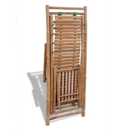 Outdoor Deck Chair with Footrest Bamboo - Image 5