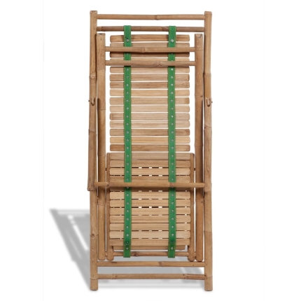 Outdoor Deck Chair with Footrest Bamboo - Image 6