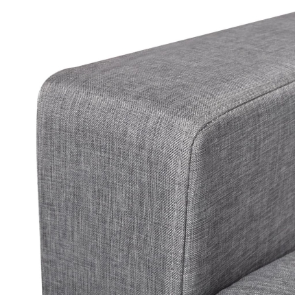 Sofa 2-Seater Fabric Light Grey - Image 3