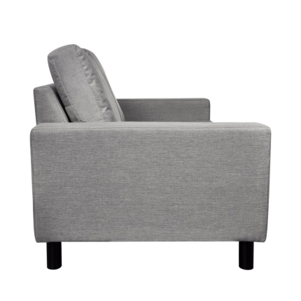Sofa 2-Seater Fabric Light Grey - Image 4