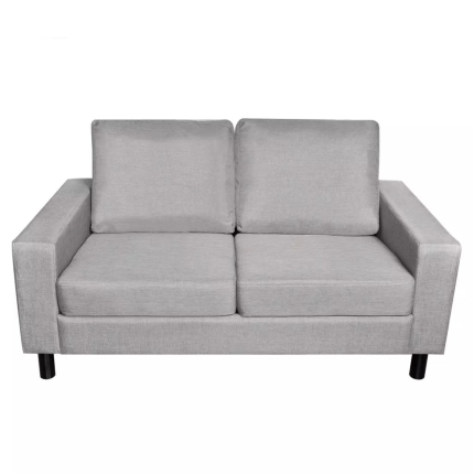 Sofa 2-Seater Fabric Light Grey - Image 5