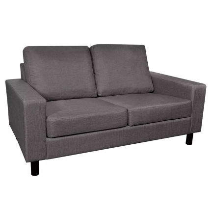 Sofa 2-Seater Fabric Dark Grey - Image 2