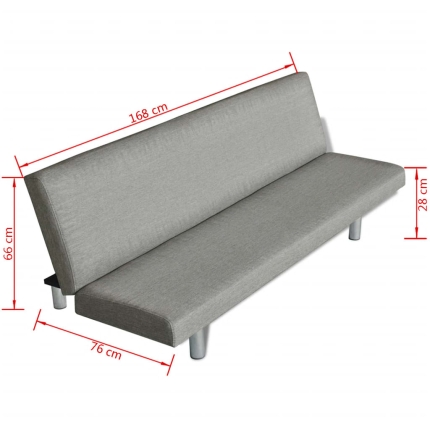 Sofa Bed Grey Polyester - Image 6