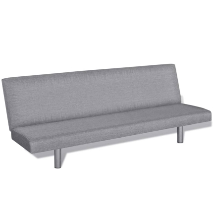 Sofa Bed Light Grey Polyester - Image 2