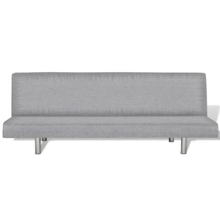 Sofa Bed Light Grey Polyester - Image 4