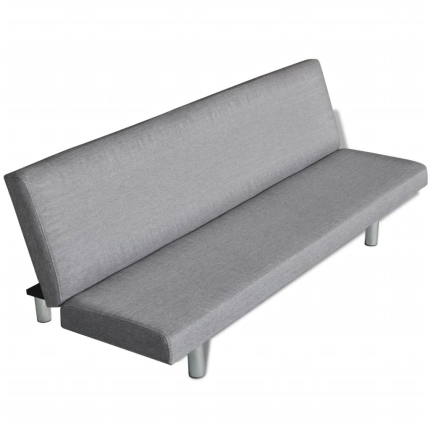 Sofa Bed Light Grey Polyester - Image 5
