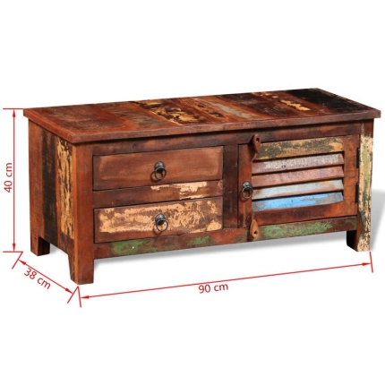Reclaimed TV Hi-Fi Cabinet Side Cabinet Solid Wood - Image 11