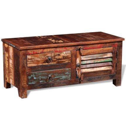 Reclaimed TV Hi-Fi Cabinet Side Cabinet Solid Wood - Image 5