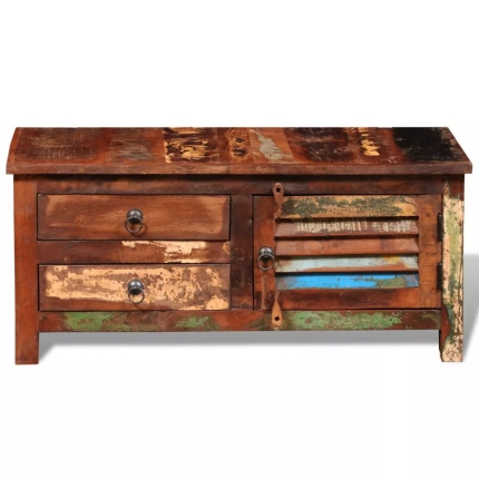 Reclaimed TV Hi-Fi Cabinet Side Cabinet Solid Wood - Image 8