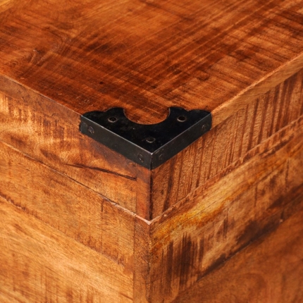 Storage Chest Cubic Rough Mango Wood - Image 2