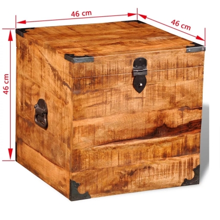 Storage Chest Cubic Rough Mango Wood - Image 11