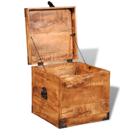 Storage Chest Cubic Rough Mango Wood - Image 9